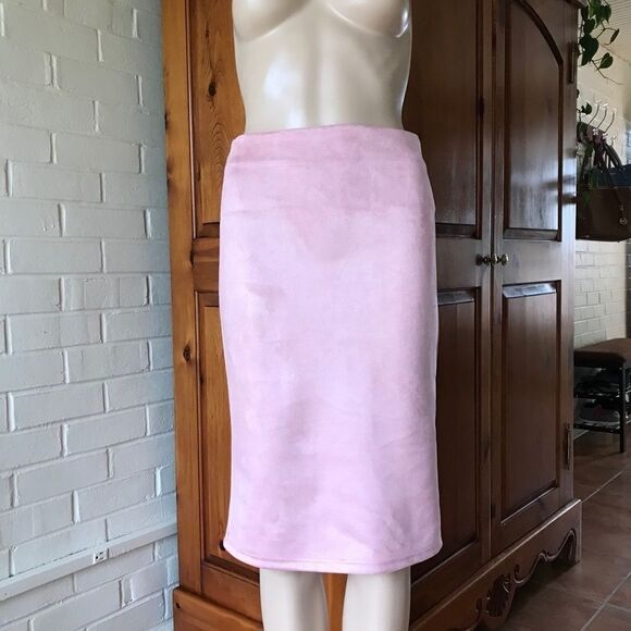 SUEDE mini pencil skirt pink Barbie core gorpcore size Medium NWOT - Picture 5 of 9